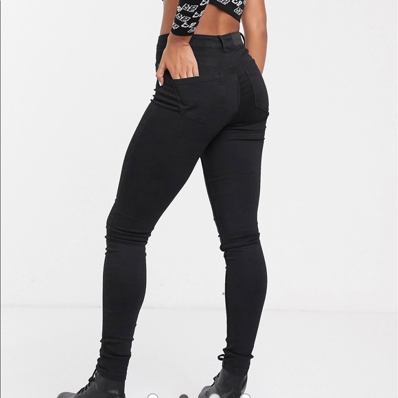 NWT Noisy May Black Skinny Fit High Waist Super Slim Leg Callie 30/30 - Picture 2 of 3